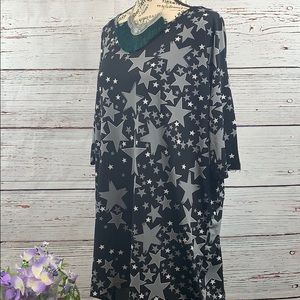 🌹🗯 PULLOVER ROUND NECKLINE STARS TUNIC SHIRT